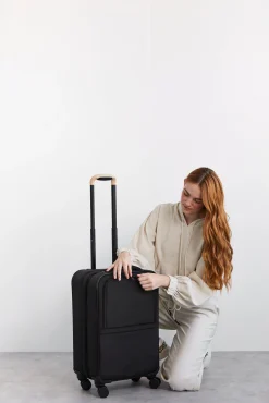 Soft-Sided Collapsible Carry-On Roller In Black