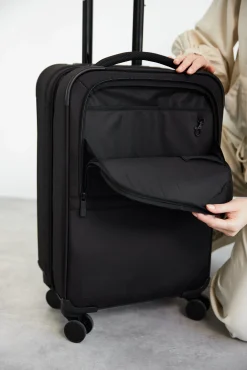 Soft-Sided Collapsible Carry-On Roller In Black