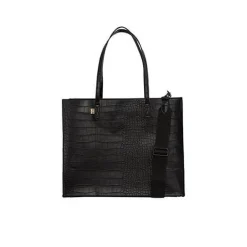 The Large Work Tote In Black Croc
