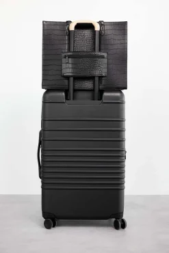 The Large Work Tote In Black Croc