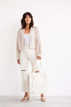 The North To South Tote In Beige