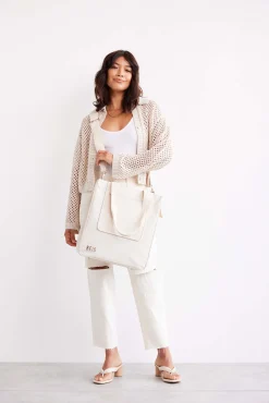The North To South Tote In Beige