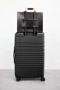 The Work Tote In Black Croc