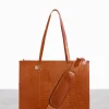 The Work Tote In Cognac Croc