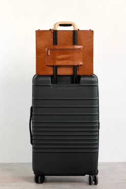 The Work Tote In Cognac Croc